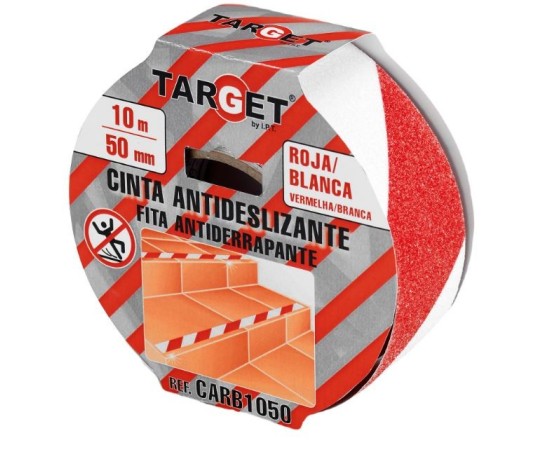 Cinta adhesiva antideslizante blanco-rojo target