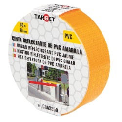 Cinta adhesiva reflectante PVC amarilla