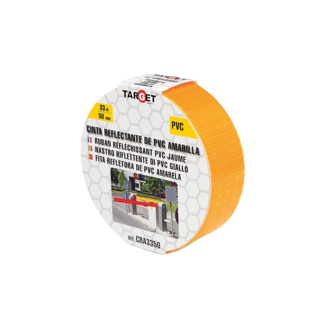 Cinta adhesiva reflectante PVC amarilla Cinta adhesiva reflectante PVC amarilla