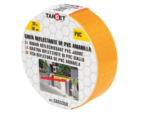 Cinta adhesiva reflectante PVC amarilla Cinta adhesiva reflectante PVC amarilla