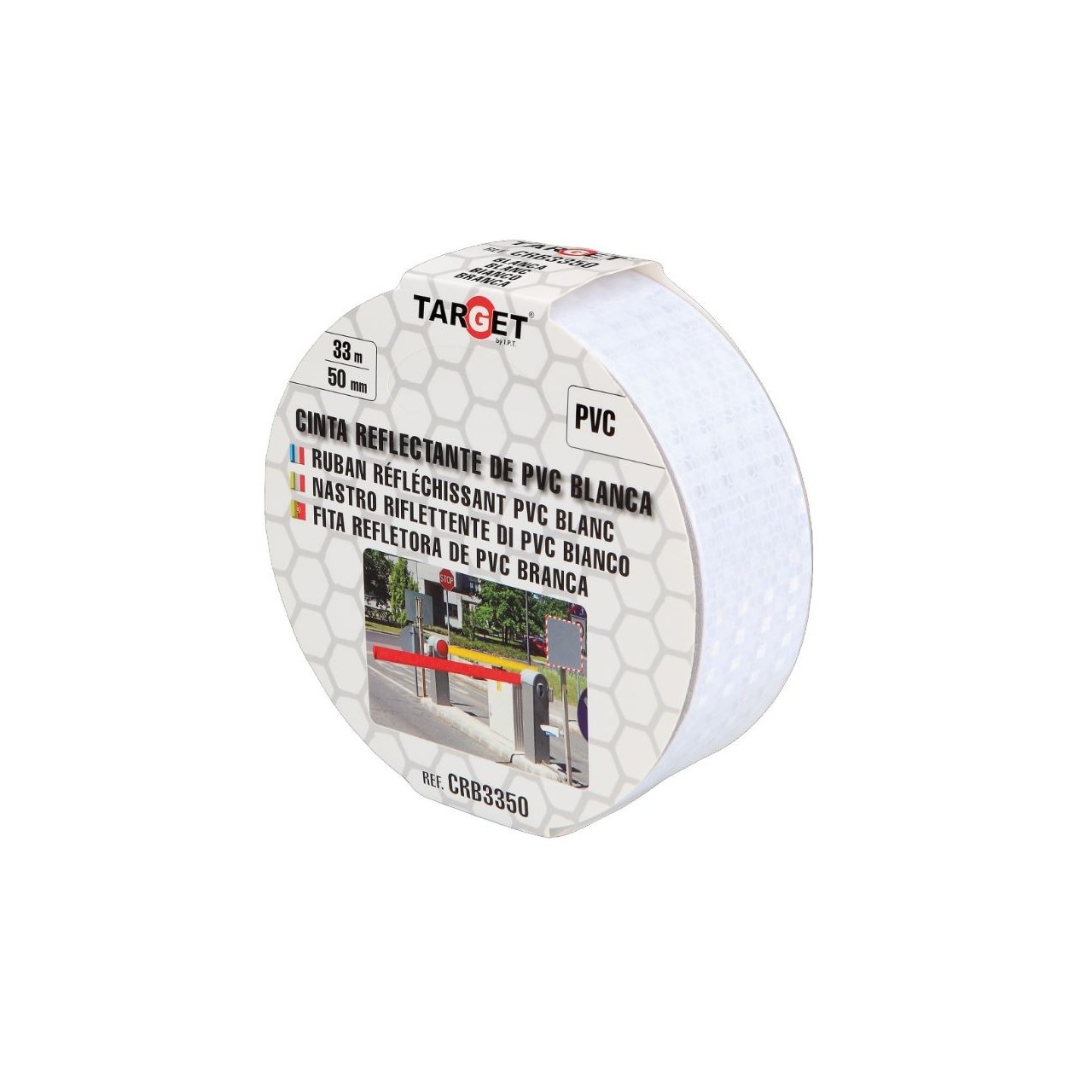 Cinta adhesiva reflectante PVC blanca Cinta adhesiva reflectante PVC blanca