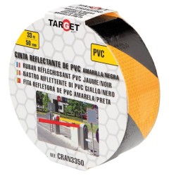Cinta adhesiva reflectante PVC bicolor amarilla-negra