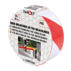 Cinta adhesiva reflectante PVC bicolor blanca-roja