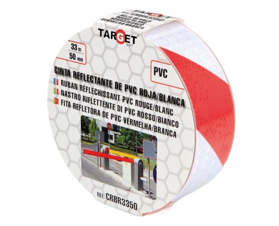 Cinta adhesiva reflectante PVC bicolor blanca-roja