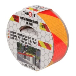 Cinta adhesiva reflectante PVC bicolor amarilla-roja