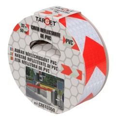 Cinta adhesiva reflectante PVC bicolor flechas blanca-roja