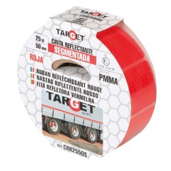 Cinta adhesiva reflectante PMMA roja segmentada certificación ECE-104