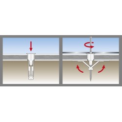 Taco de nylon con alas para pladur