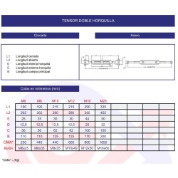 Tensor doble horquilla cincado Tensor doble horquilla cincado