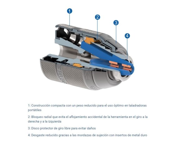 Portabrocas de sujeción rápida Rohm 1-10 mm 3/8"