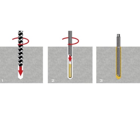 Espárrago químico rotación cincado