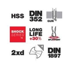 Juego de machos de roscar y brocas HSS 8 piezas de Tivoly Juego de machos de roscar y brocas HSS 8 piezas de Tivoly