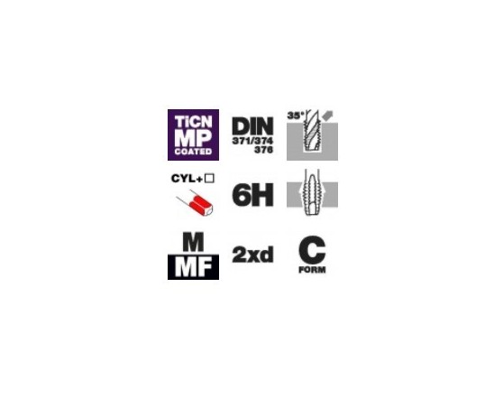 Macho a máquina HSS-EE TiCN helicoidal Tivoly