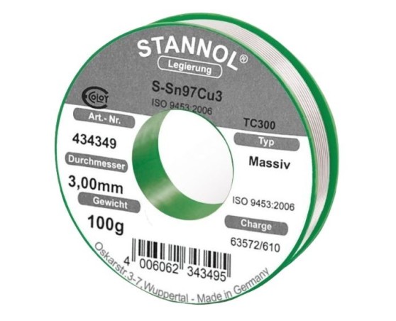 Rollo de estaño 3mm para soldadura Sn97Cu3 Stannol