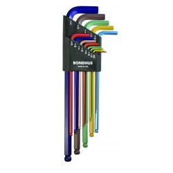 Set 13 llaves allen punta bola pulgadas Bondhus ColorGuard