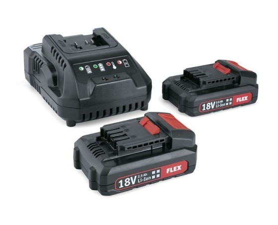 Set cargador FLEX + 2 baterías 18V 2.5