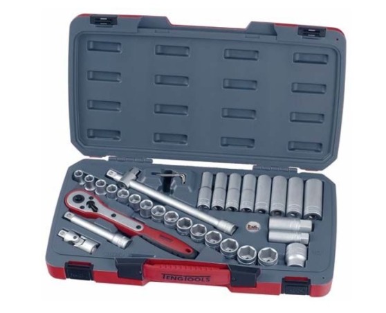 Juego de llaves de vaso 1/2" 34 pcs Tengtools T1234