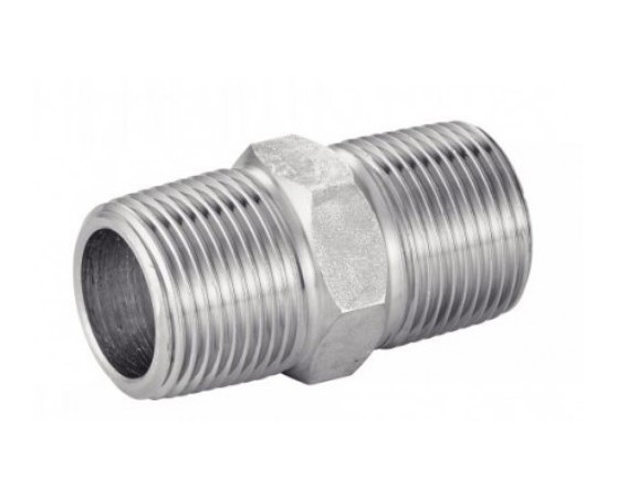 Racor unión macho-macho inoxidable gas cónico