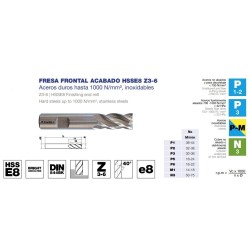 Fresa frontal DIN-844BK acabado HSSE8 Z3-6 Fresa frontal DIN-844BK acabado HSSE8 Z3-6