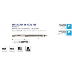 Escariador de mano DIN-859 HSS ajustable