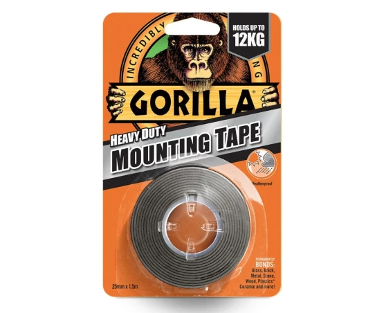 Cinta adhesiva doble cara negra Gorilla Heavy Duty