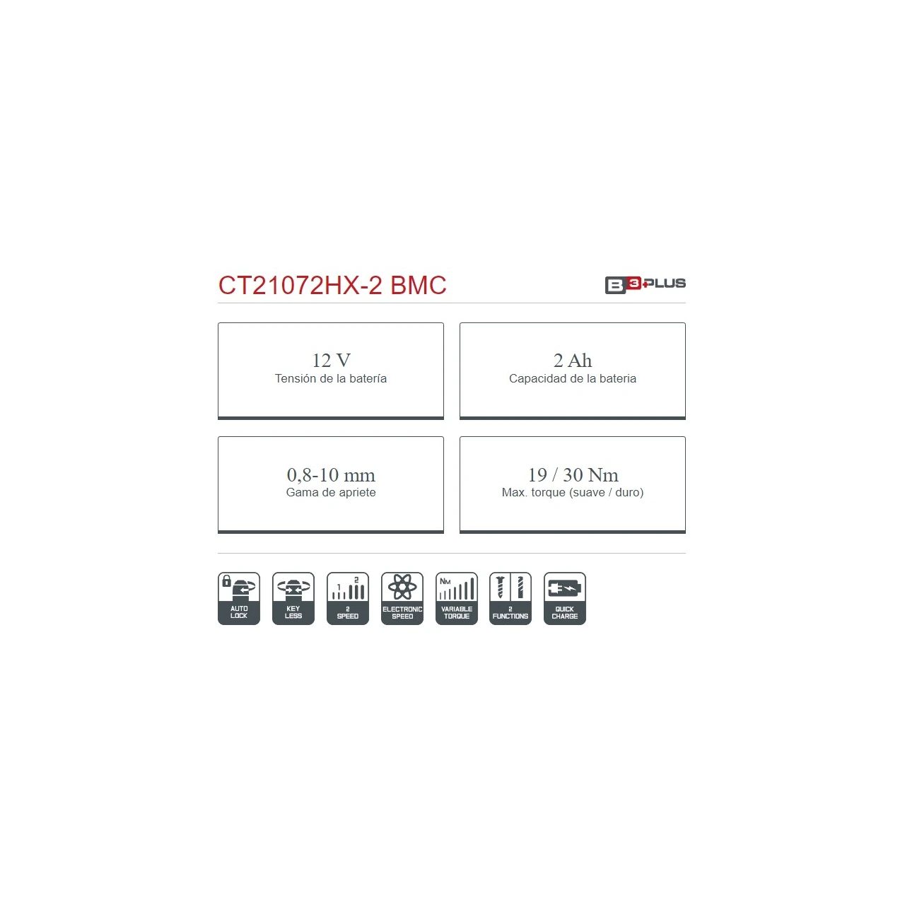 Taladro atornillador batería Crown 12V/2Ah