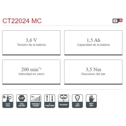 Atornillador sin cable Crown 3,6V/1,5Ah Atornillador sin cable Crown 3,6V/1,5Ah