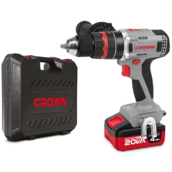 Taladro percutor Crown 20V/4Ah 50/75Nm