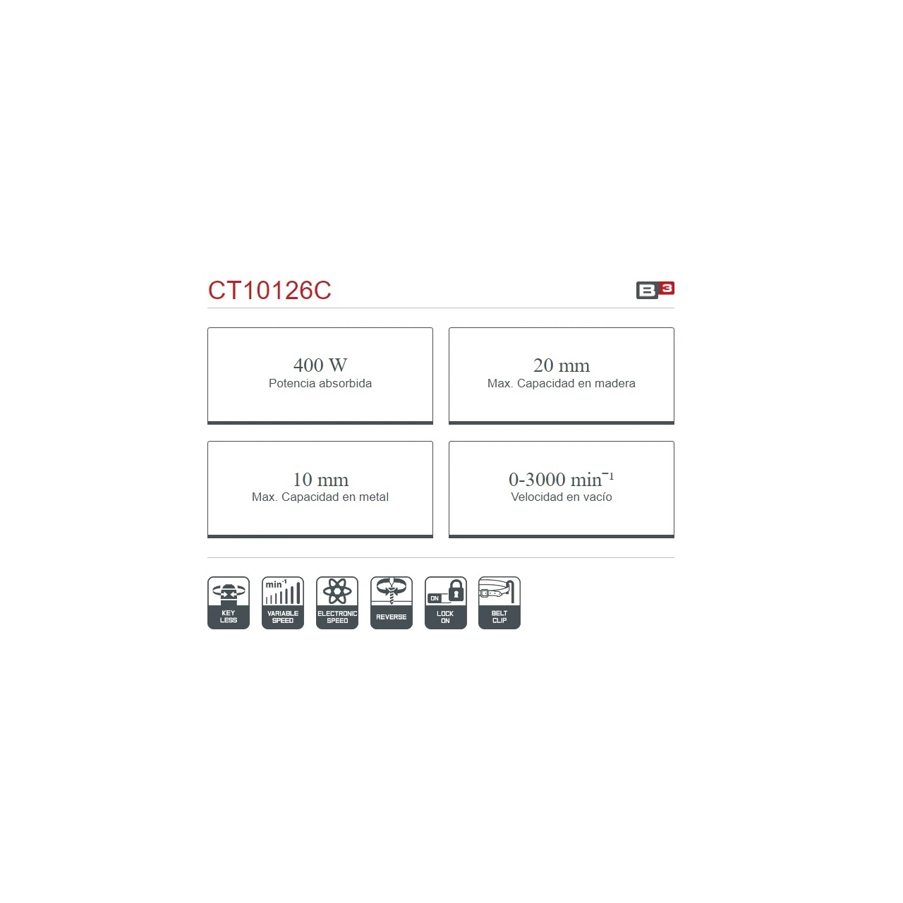 Taladro electrónico Crown "Taller" 400W