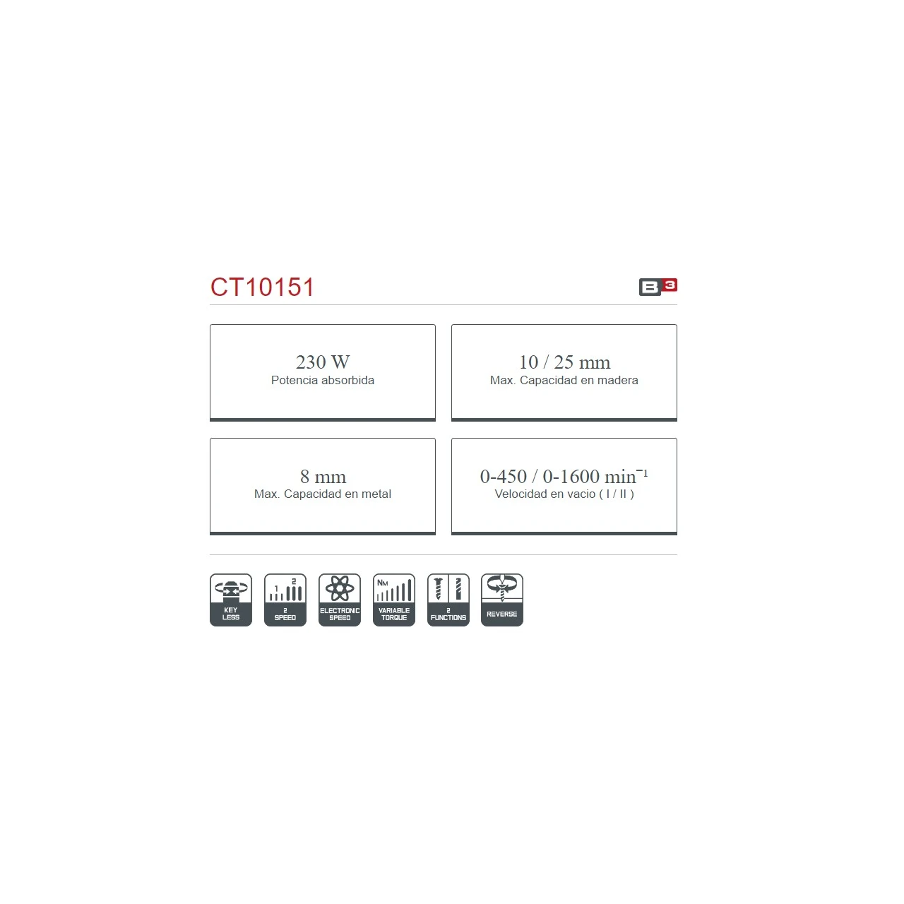 Taladro destornillador eléctrico Crown 230W