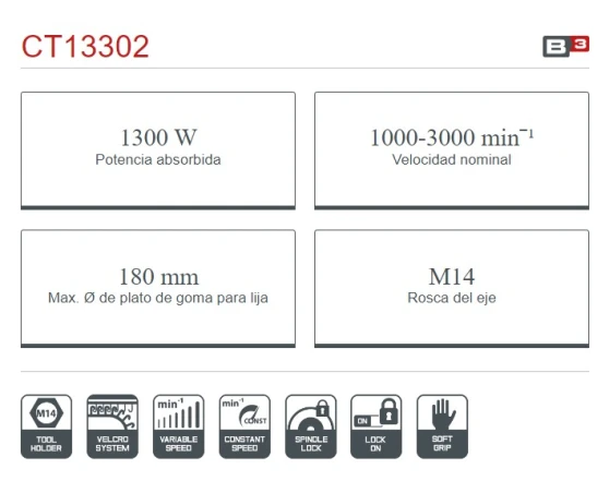 Pulidora eléctrica Crown Ø180mm 1300W Pulidora eléctrica Crown Ø180mm 1300W