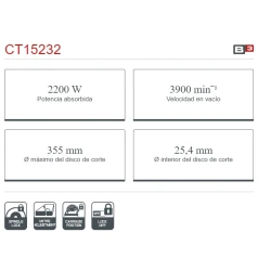 Tronzadora eléctrica Crown 355mm 2200W