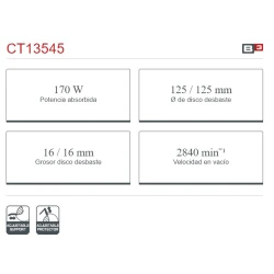 Esmeriladora de banco 125mm Crown 170W