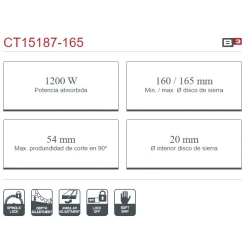 Sierra eléctrica circular Crown 1200W Sierra eléctrica circular Crown 1200W