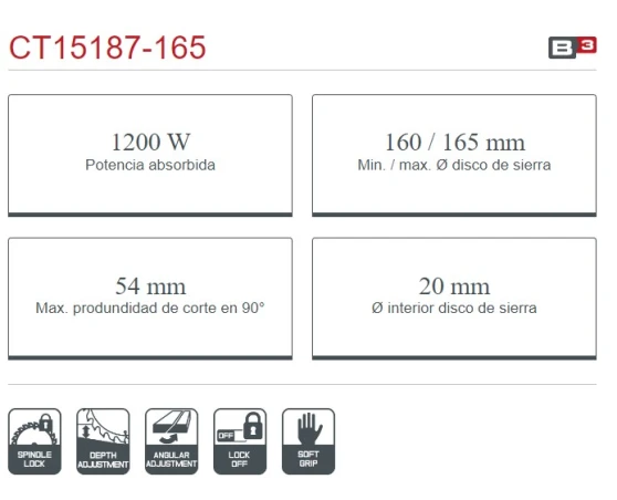 Sierra eléctrica circular Crown 1200W Sierra eléctrica circular Crown 1200W