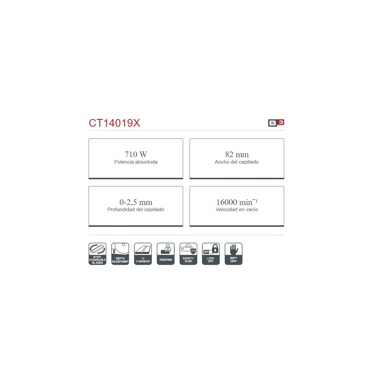 Cepillo eléctrico Crown 710W 82mm