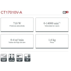 Soplador de taller Crown 710W Soplador de taller Crown 710W