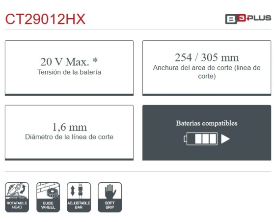 Recortabordes telescópico batería Crown 20V Recortabordes telescópico batería Crown 20V
