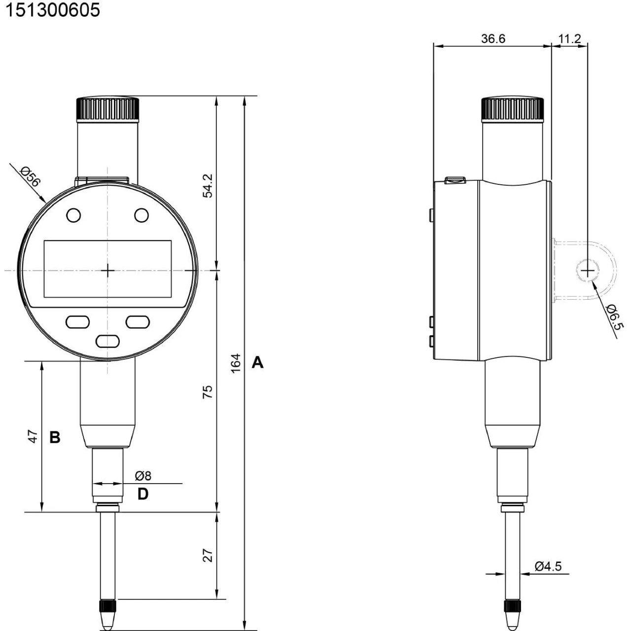 Reloj comparador digital 56 mm Limit