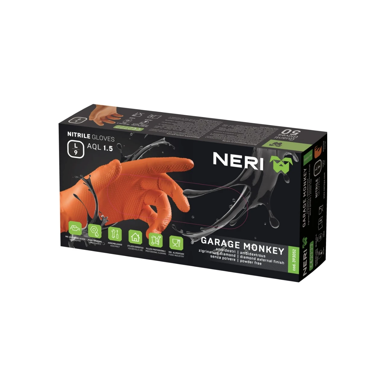 Guantes desechables nitrilo Garaje Monkey naranja Guantes desechables nitrilo Garaje Monkey naranja