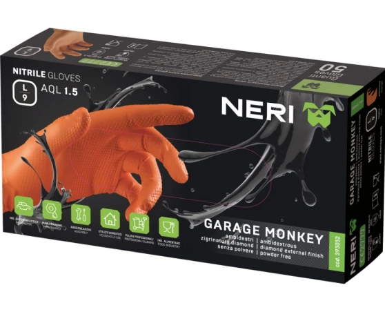 Guantes desechables nitrilo Garaje Monkey naranja Guantes desechables nitrilo Garaje Monkey naranja