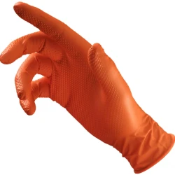 Guantes desechables nitrilo Garaje Monkey naranja