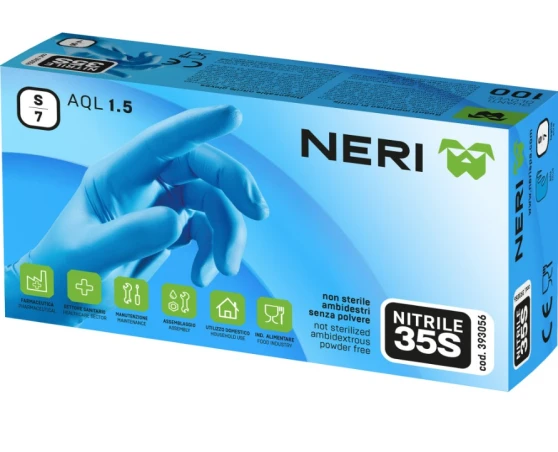 Guantes desechables nitrilo Neri 35S azul 100uds Guantes desechables nitrilo Neri 35S azul 100uds