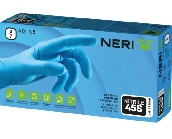 Guantes desechables nitrilo Neri 45S azul 100uds Guantes desechables nitrilo Neri 45S azul 100uds