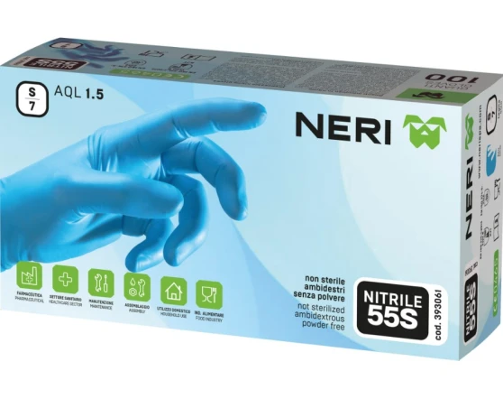 Guantes desechables nitrilo Neri 55S azul 100uds Guantes desechables nitrilo Neri 55S azul 100uds