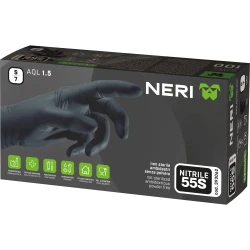Guantes desechables nitrilo Neri 55S negro 100uds