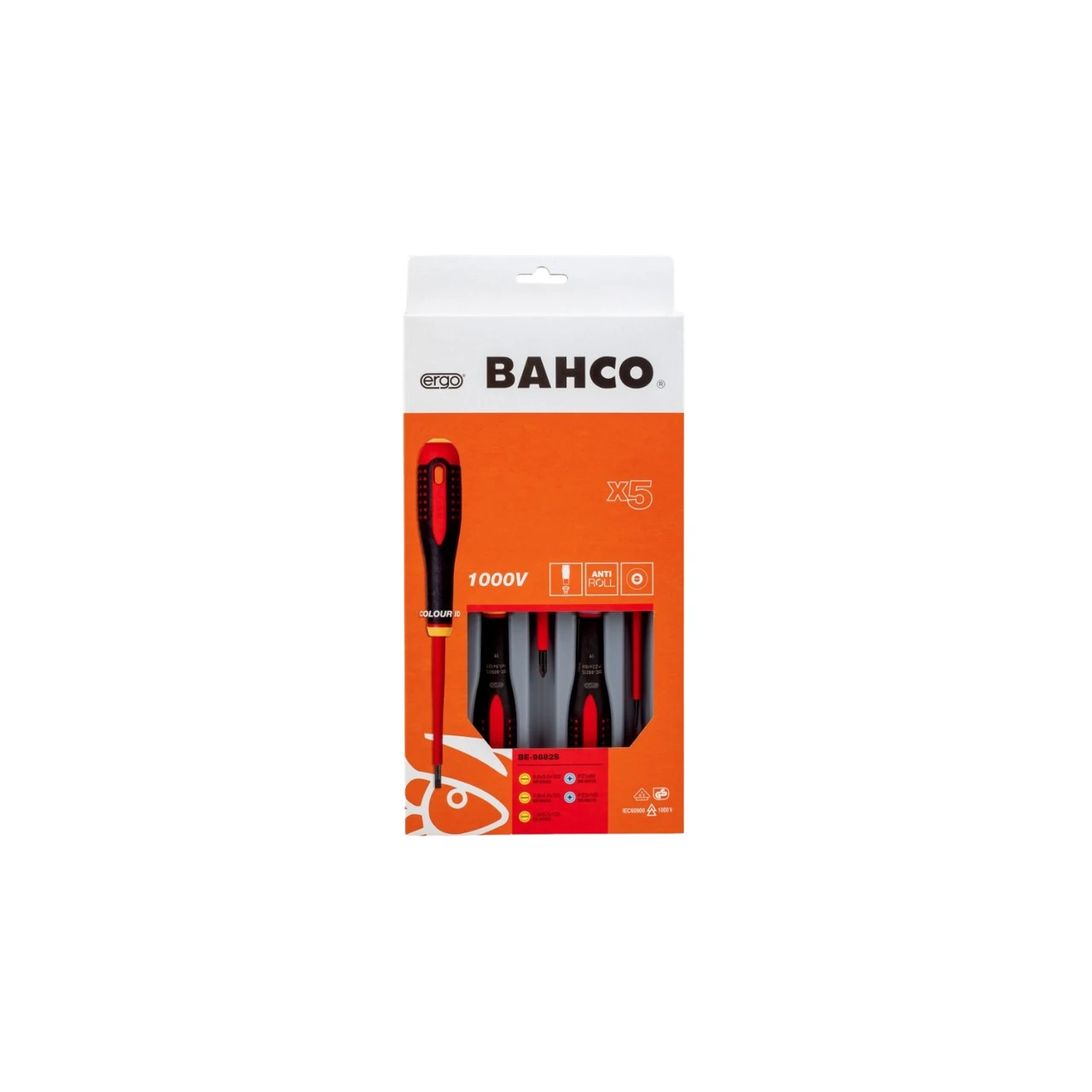 Pack destornilladores aislados 5pcs PL/PZ Bahco Ergo Pack destornilladores aislados 5pcs PL/PZ Bahco Ergo