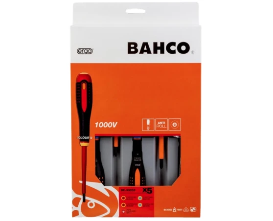 Pack destornilladores aislados 5pcs PL/PH/PZ Bahco Ergo