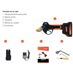 Tijera de poda a batería titanio 500W Altuna AF37
