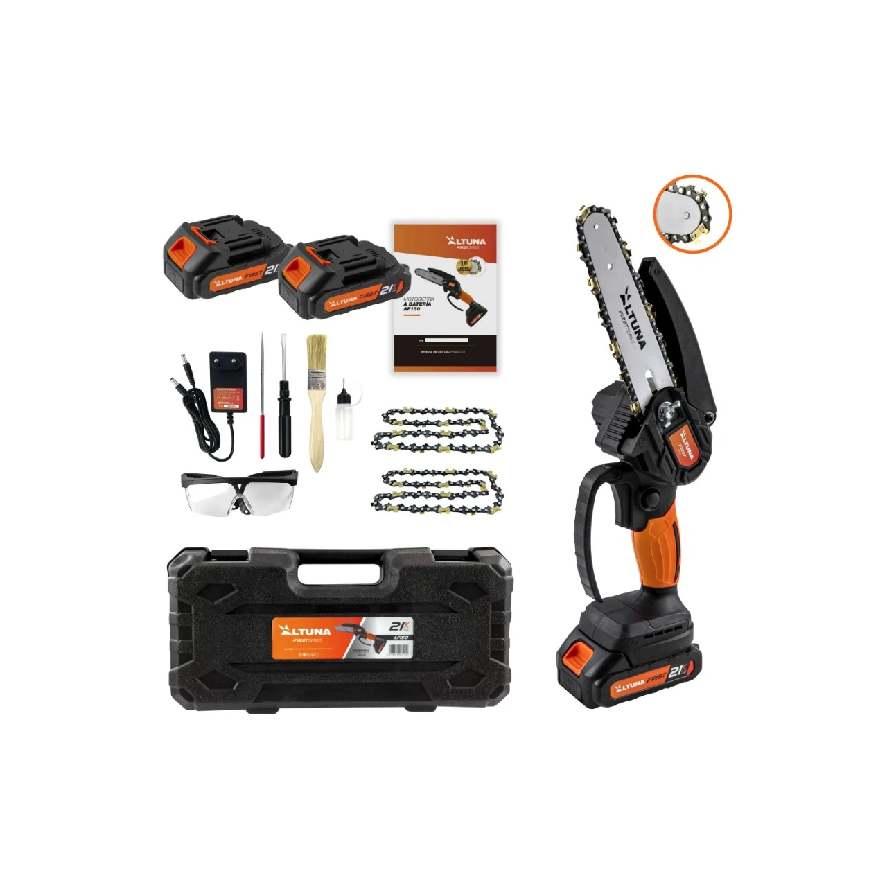 Motosierra poda a batería 800W Altuna AF150 Motosierra poda a batería 800W Altuna AF150